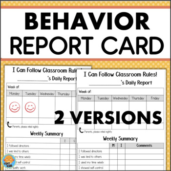 Preview of Daily Weekly Behavior Chart Communication Log Report Card for Parents Home
