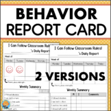 Daily Weekly Behavior Chart Communication Log Report Card 