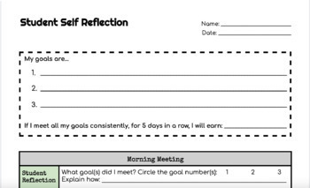 Preview of Daily Behavior Reflection Chart
