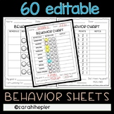 Daily Behavior Sheets EDITABLE