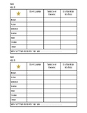 Daily Behavior Star Chart for Student- 2 on 1 page (Monday