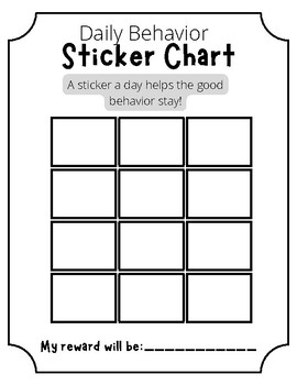 Daily Behavior Sticker Chart by MrsCarrie'sKinderland | TPT