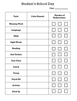 Daily Behavior Tracking Sheet by Stephanie's Schoolhouse | TpT