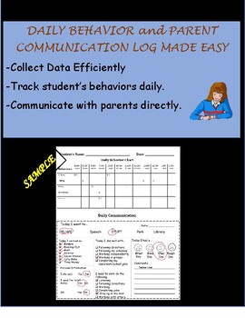Preview of Daily Behavior and Parent Communication Log