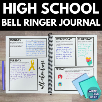 Preview of Daily Bell Ringer Journal for High School- Full Year of Warmup Journal Prompts