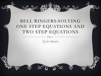 Preview of Daily Bell Ringers For One Step & Two Step Equtations (1 week)