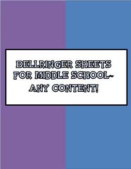 Preview of Free Daily Bellringer Sheet for Middle School!