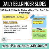 Daily Bellringer Slides -- Perfect for Middle or High School!