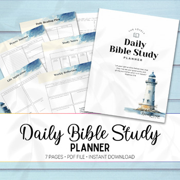 Preview of Daily Bible Study Planner with Prayer Journal for Personal Study 4002