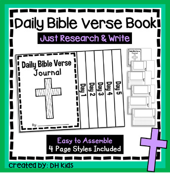 Preview of Daily Bible Verse Book, Vacation Bible School Journal, VBS Sunday School Project