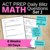 Daily Blitz Questions - 6 Weeks Math ACT Prep - Set 1