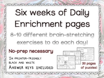 Preview of Daily Brainbusters Enrichment puzzles no prep packet