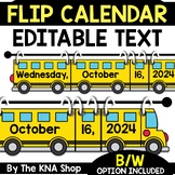 Daily Bus Magnetic Curtain Rod Flip Calendar Editable Cards