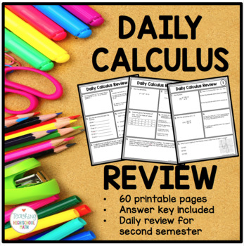 Preview of Daily Calculus Review {Limits, Derivatives, Integrals}