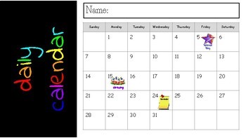 Preview of Daily Calendar (digital & interactive)