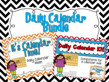 Preview of Daily Calendar Bundle {Red and Blue}