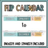 Daily Calendar Flip - Calendar Pieces - Calm Colors - Engl