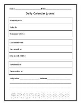 Preview of Daily Calendar Journal