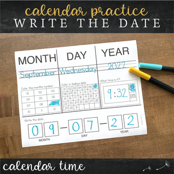 Preview of Write the Date Practice - Date Formatting, Calendar Practice