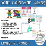 Daily Interactive Calendar Birthday Weather Slides in Engl