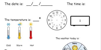 Preview of Daily Calendar, Time, Date, Temp, Dry Erase