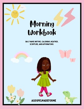 Preview of Daily Calendar, Weather, and Affirmation Velcro Book for girls