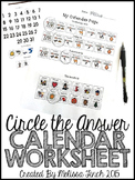 Daily Calendar Worksheet- Circling the Correct Answer