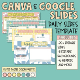 Daily Canva + Google Slides Template! Pastel, Muted, Retro