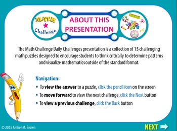 Preview of Daily Challenge | Math Challenge PowerPoint Show