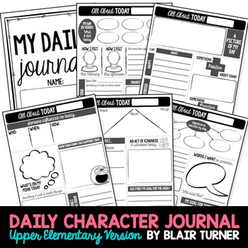 Preview of Daily Character Journal for Upper Elementary