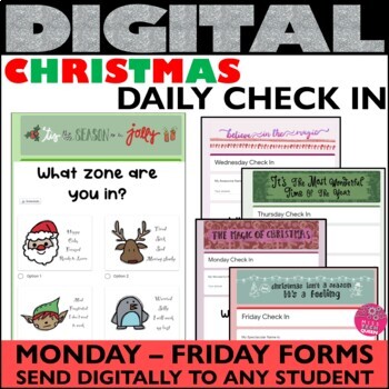 Preview of Daily Check In Christmas Social Emotional SEL Forms Morning Meeting December