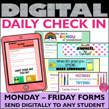 Preview of Morning Check In SEL QUOTES Google Form Daily Emontional Check in with Students