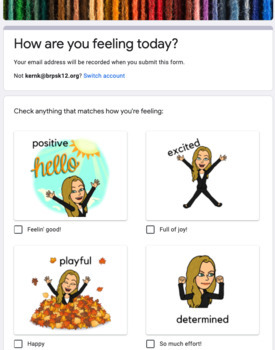 Preview of Daily Check-In Form: How Are You Feeling Today?
