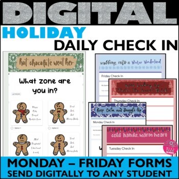 Preview of Daily Check In Holiday Social Emotional SEL Forms Morning Meeting December