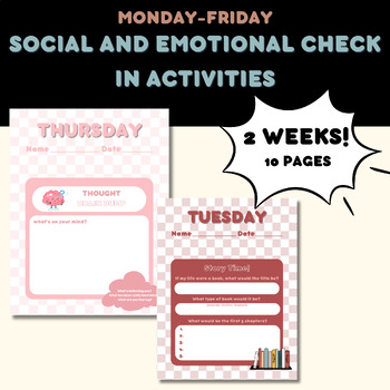 Preview of Daily Check-In | Social and Emotional Learning Worksheets