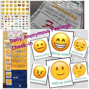 Preview of Daily Check-in Feelings Chart! (SOCIAL EMOTIONAL LEARNING)
