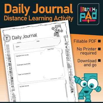Preview of Daily Check-in Journal - Fillable PDF (text and images) - Distance Learning