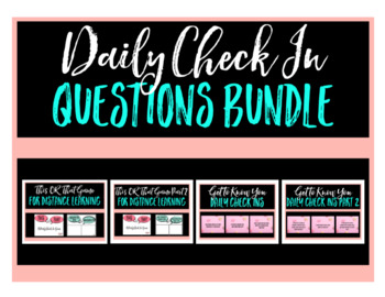 Preview of Daily Check in Questions Bundle