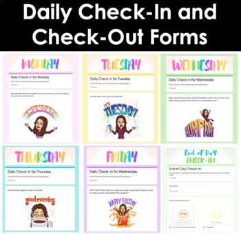 Preview of Daily Check-in and Check-out Google Forms