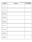 Daily Checklist Planner Pages for Homeschool