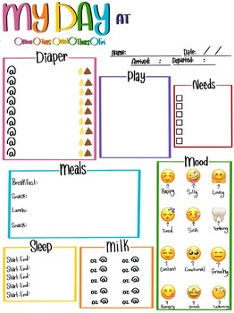 Preview of Daily Childcare Sheet