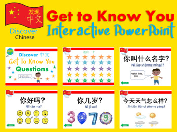 Preview of Daily Chinese Conversation Questions - Interactive PowerPoint