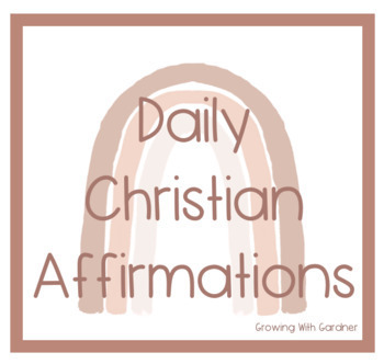 Preview of Daily Christian Affirmations for kids Boho style!