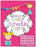Daily Class Schedule Display Cards Set in Polka Dots