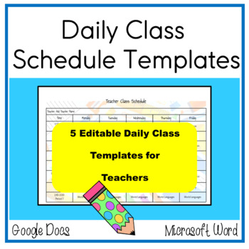 middle school teacher daily schedule example