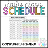 Daily Class Schedule Template