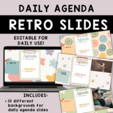 Daily Classroom Agenda Slides | Trendy Retro Agenda Slide 