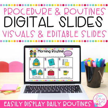 Preview of Classroom Management | Routines & Procedures Visuals Digital Resource | EDITABLE