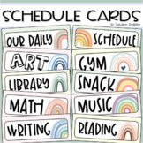Daily Classroom Schedule Agenda Cards Boho Modern Muted Ra
