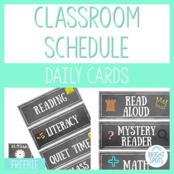 Preview of Daily Classroom Schedule Cards: Blackboard
